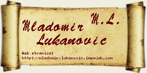 Mladomir Lukanović vizit kartica